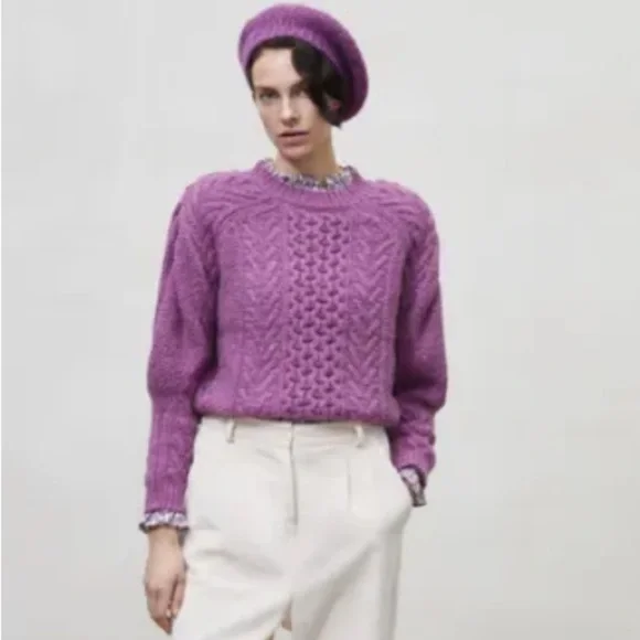 THE NEW SOCIETY Recycled Tirso Sweater in Purple, Size Small - Picture 12 of 13